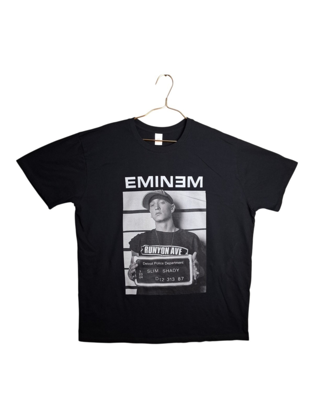 Eminem Mugshot Graphic Tee Shirt Men 3XL Black Slim Shady Detroit Rap Streetwear